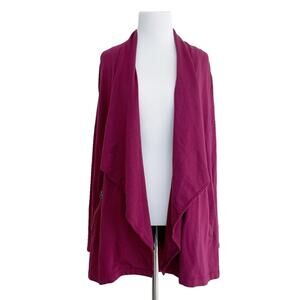 MOD-O-DOC Luxe Burgundy Open Cardigan w/ Elastic Back Size XS